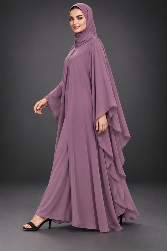 Mauve Butterfly Abaya