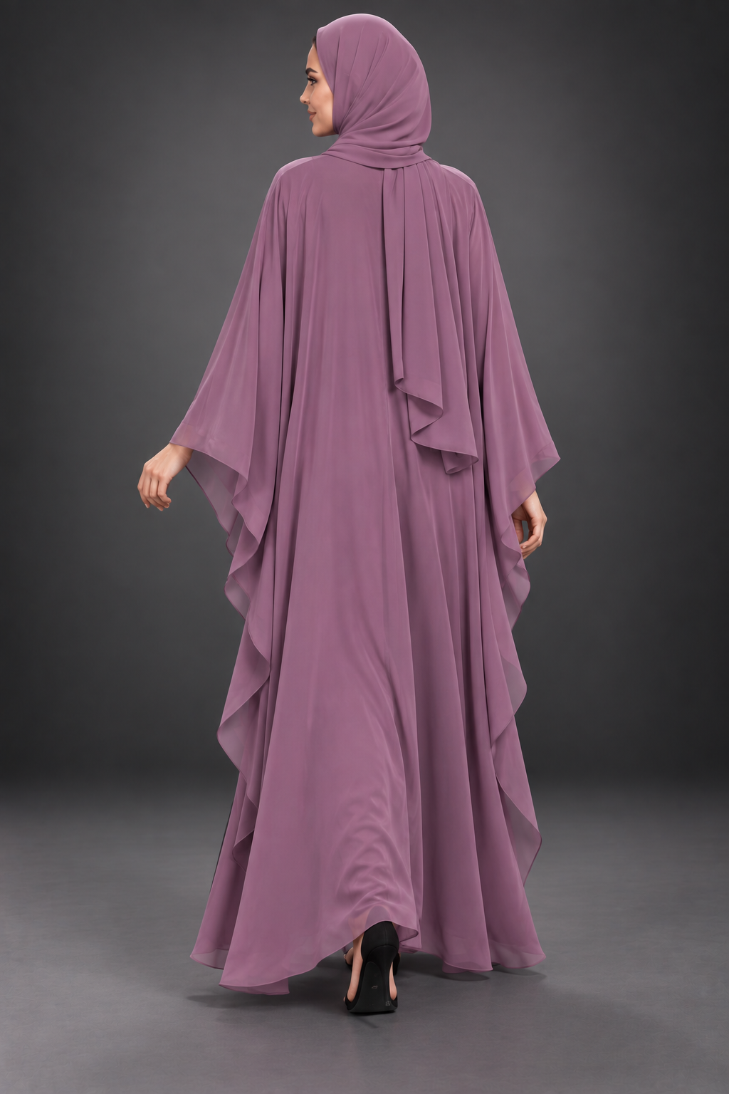 Mauve Butterfly Abaya