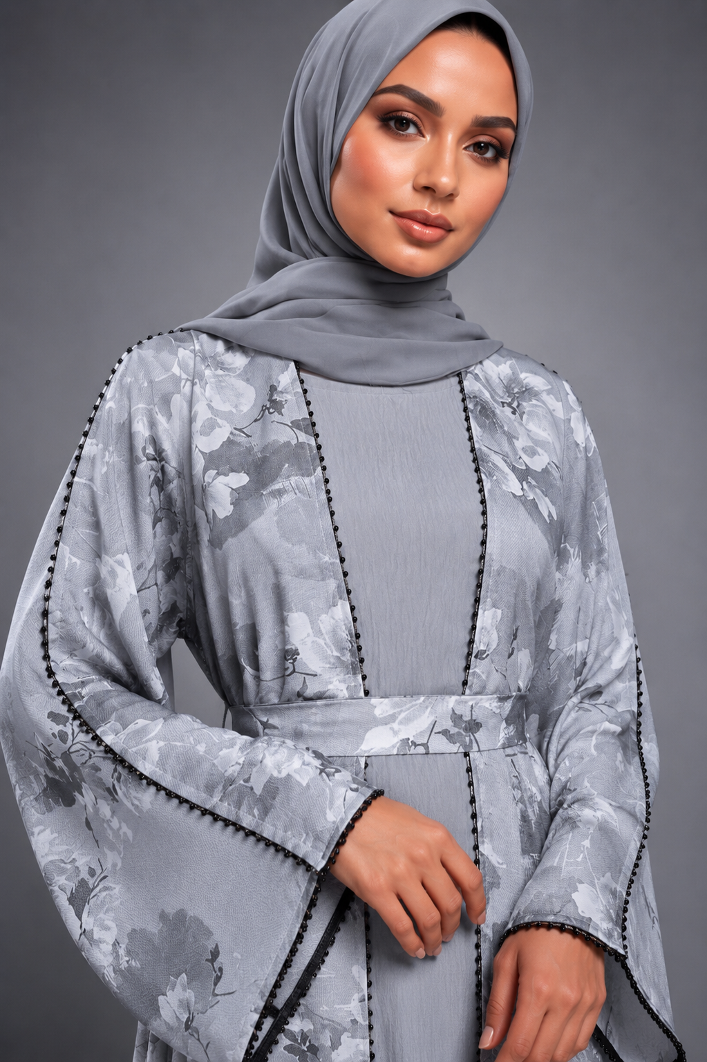 The Frosted Garden Abaya - three quarter view