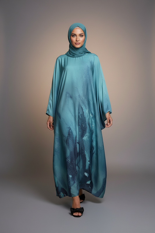 The Teal Canvas Abaya
