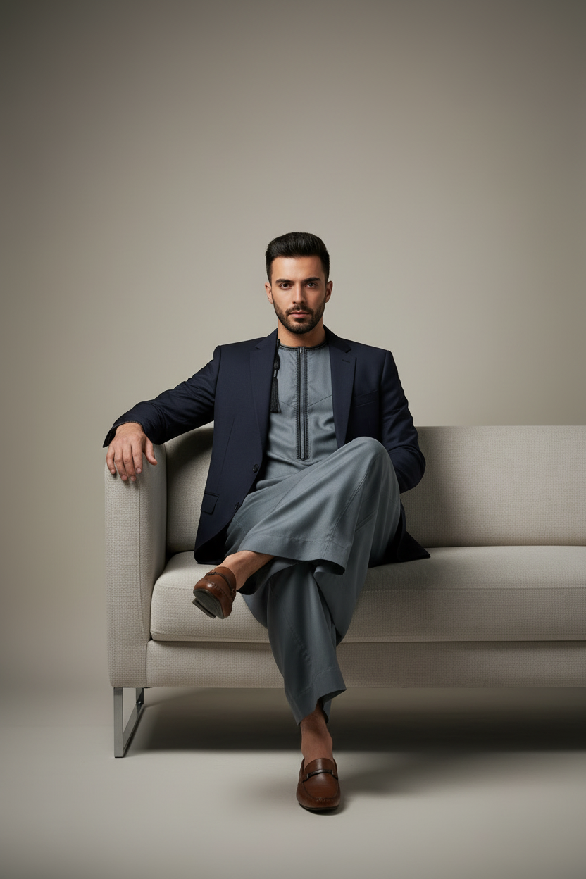 Charcoal Elegance Thobe