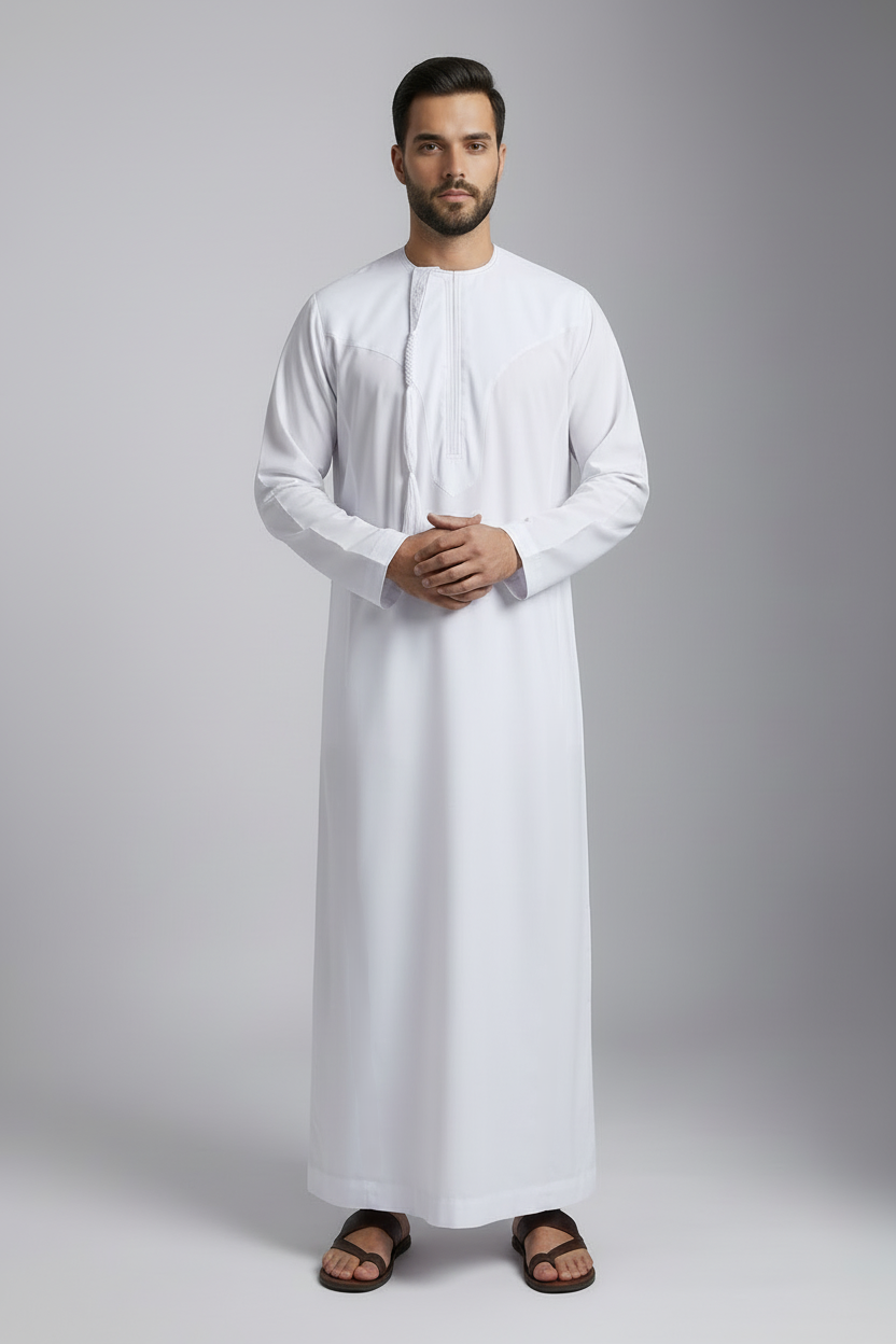 Man wearing a white traditional jubba