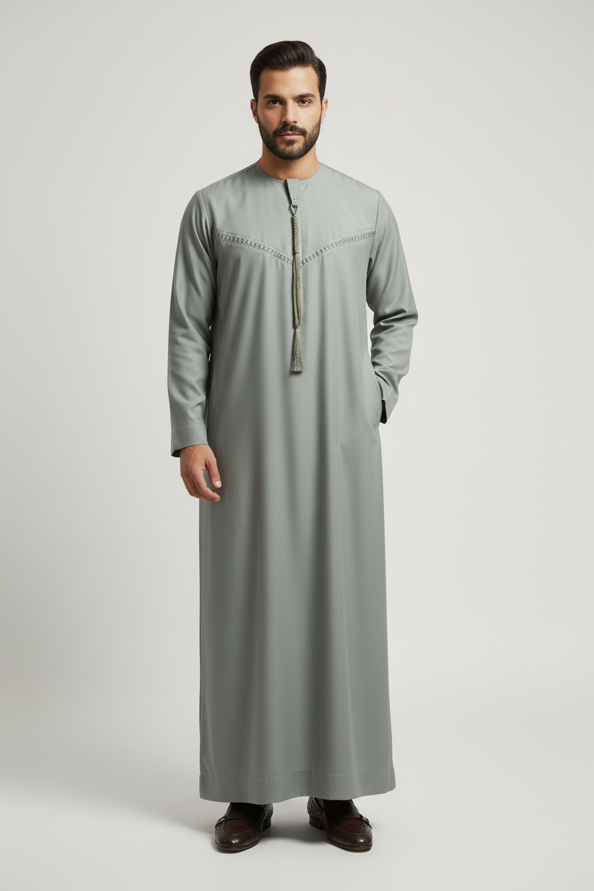 Emirati Dusty Sage Thobe - Classic Edition