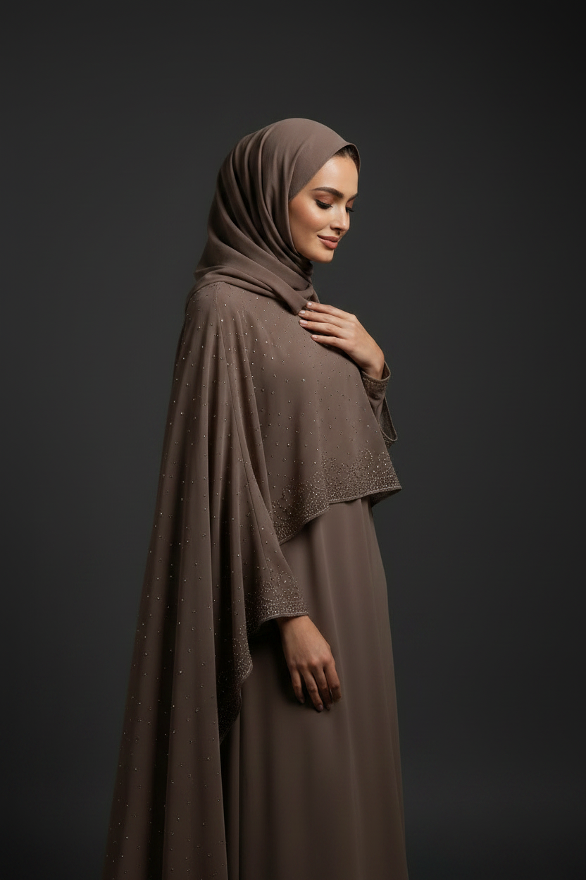 The Mocha Signature Cape Abaya