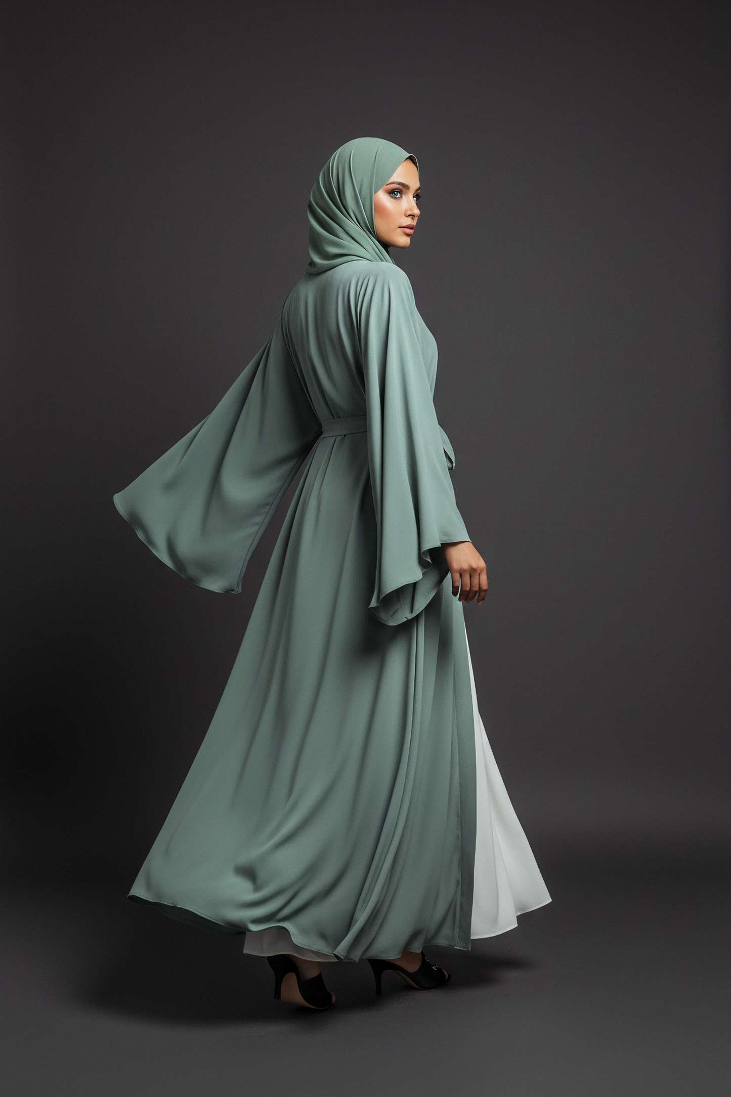 The Kyoto Abaya in Celadon