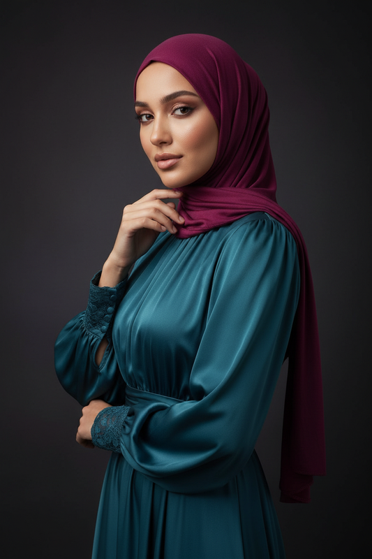 Emirati Jersey Hijab - Magenta