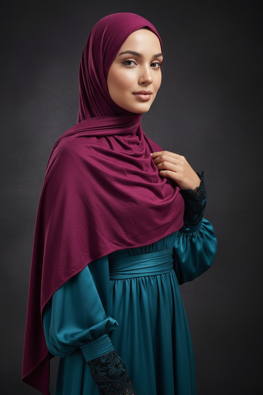 Emirati Jersey Hijab - Magenta