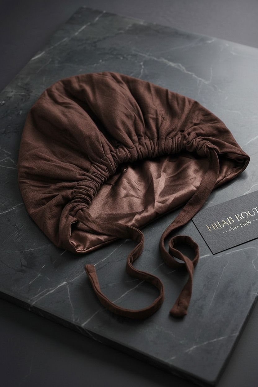 The Luxe Satin Bonnet - Chocolate