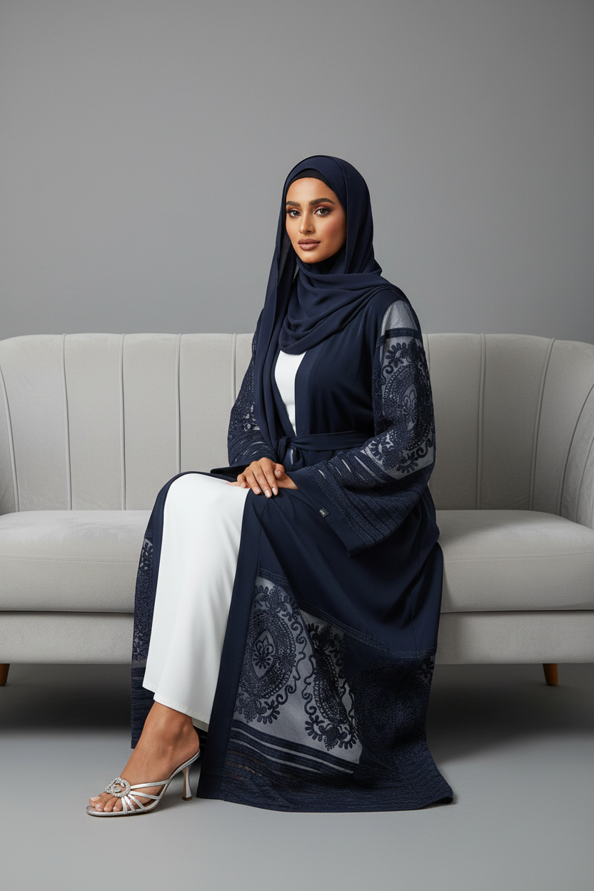 The Reverie Abaya in Midnight