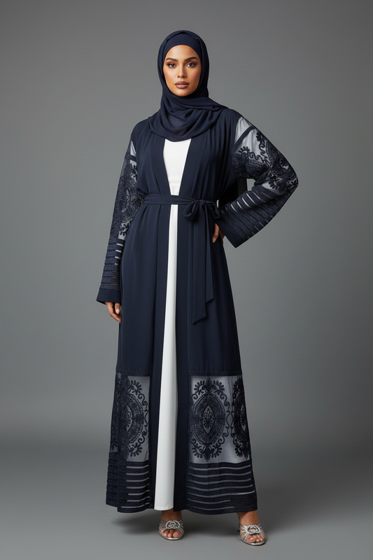The Reverie Abaya in Midnight