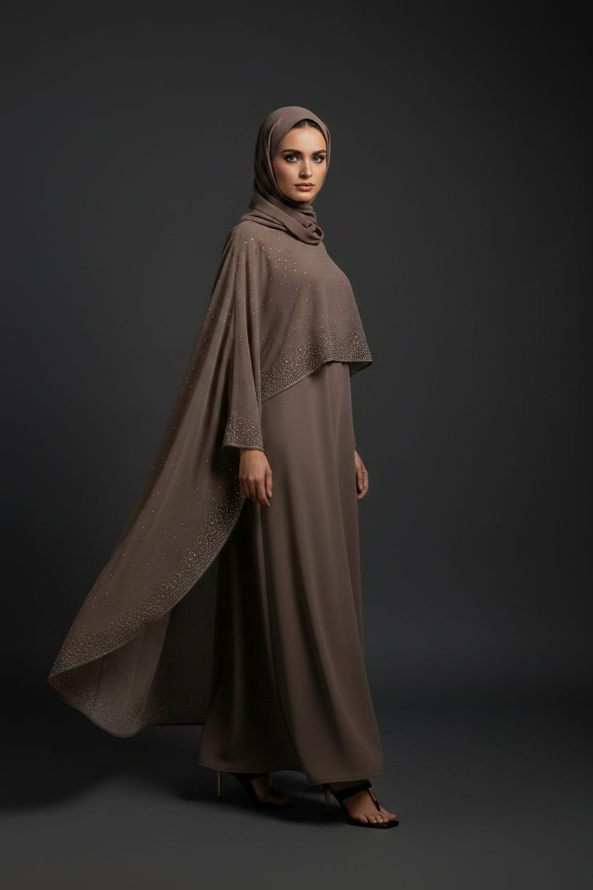 The Mocha Signature Cape Abaya
