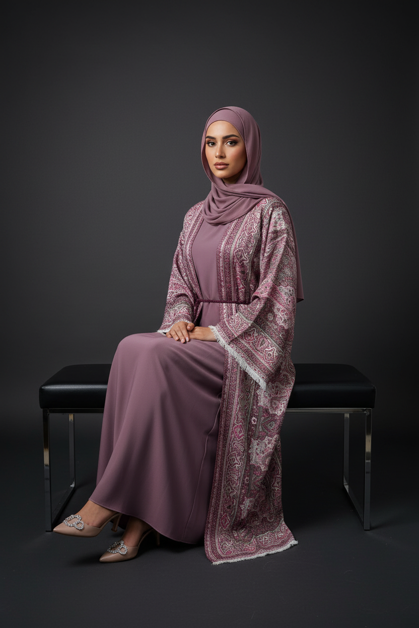 The Mauve Persian Pashmina Abaya