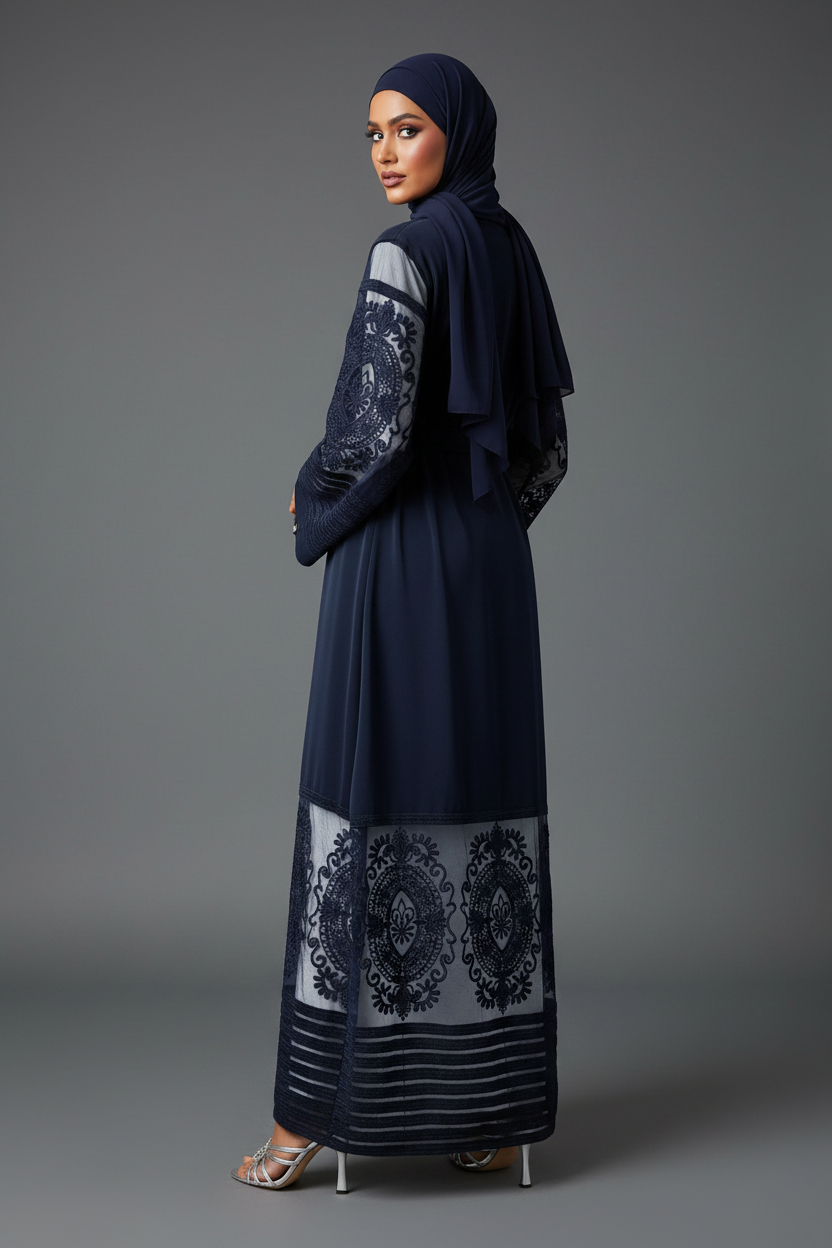 The Reverie Abaya in Midnight