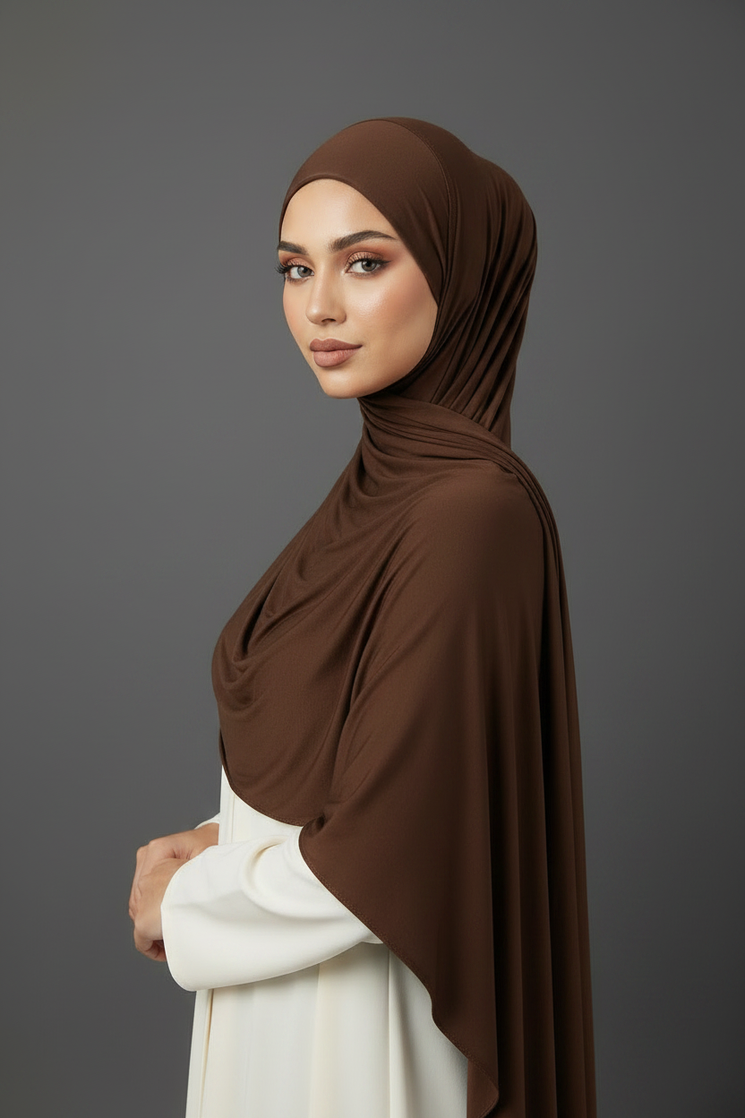 Liquid Jersey Hijab - Chocolate