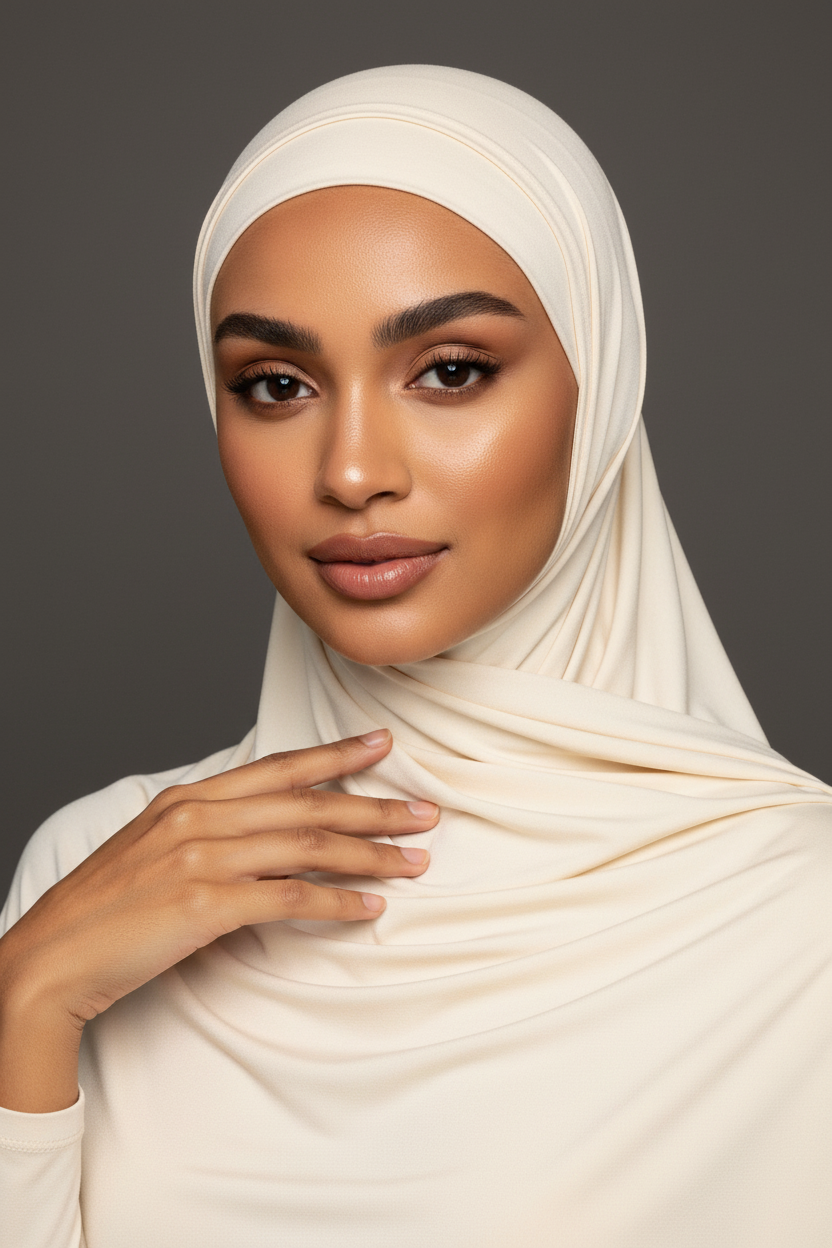 Liquid Jersey Hijab - Ivory