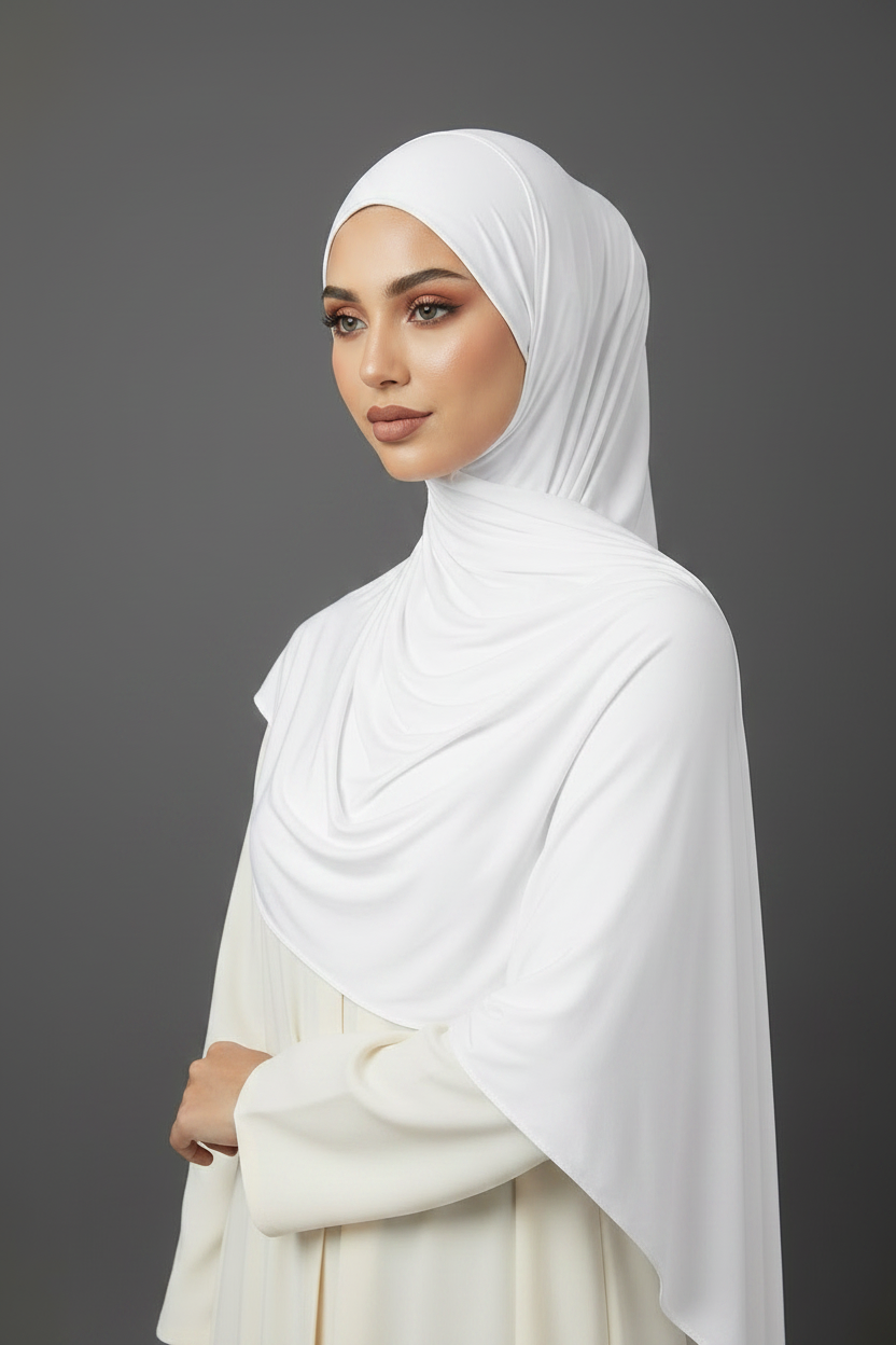 Liquid Jersey Hijab - White
