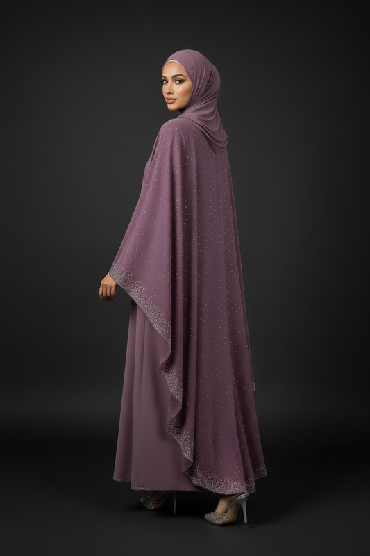 Dusty Mauve Signature Cape Abaya