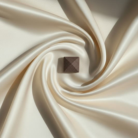 Mocha Brown Hijab Magnet - Ivory Satin Swirl