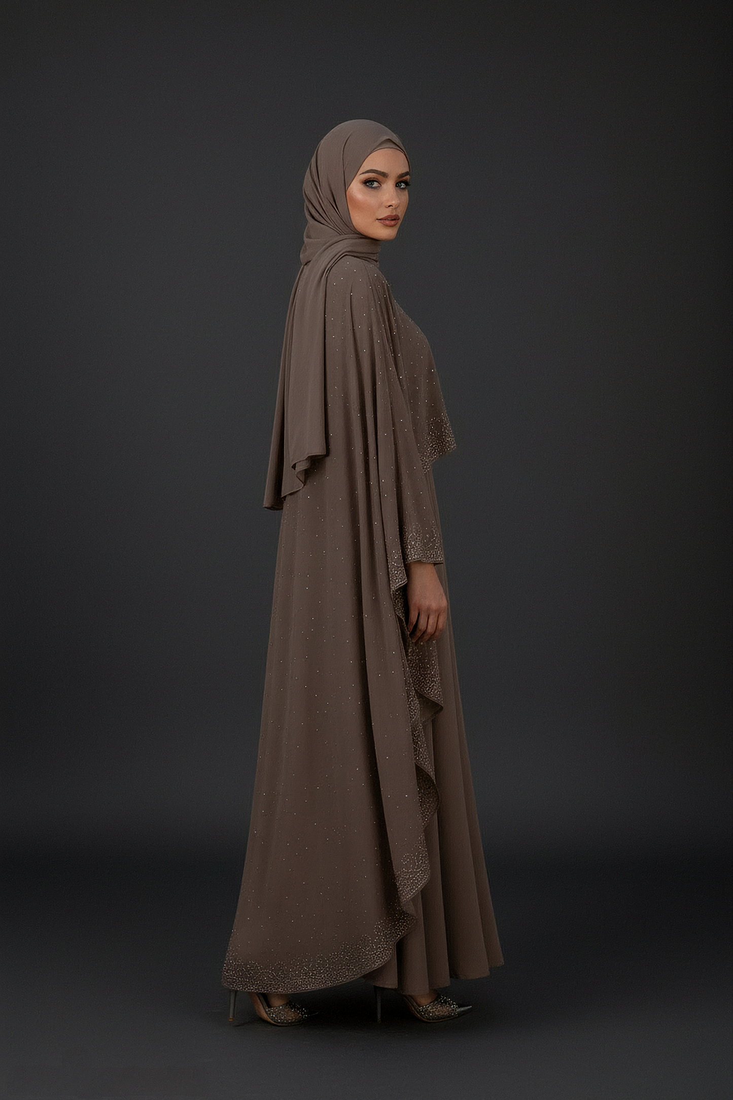 The Mocha Signature Cape Abaya
