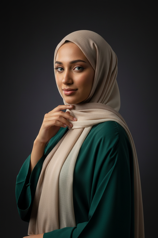 Ombré Hijab - Sand & Ivory