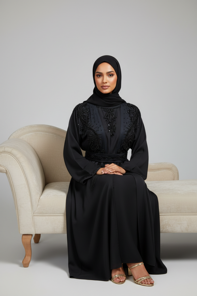 The Black Orchid Abaya