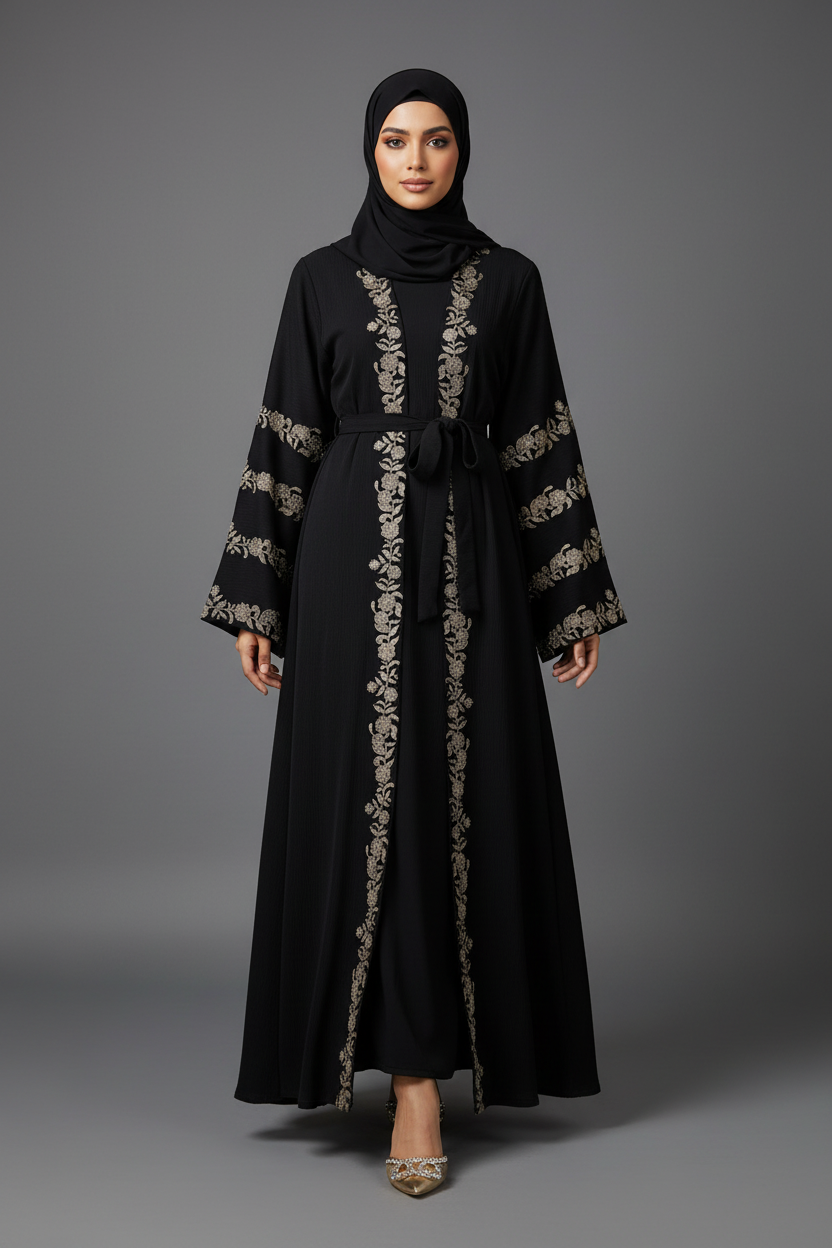 The Onyx Rose Abaya