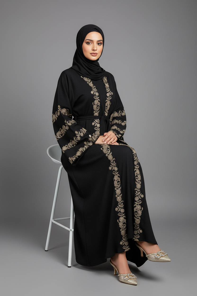 The Onyx Rose Abaya