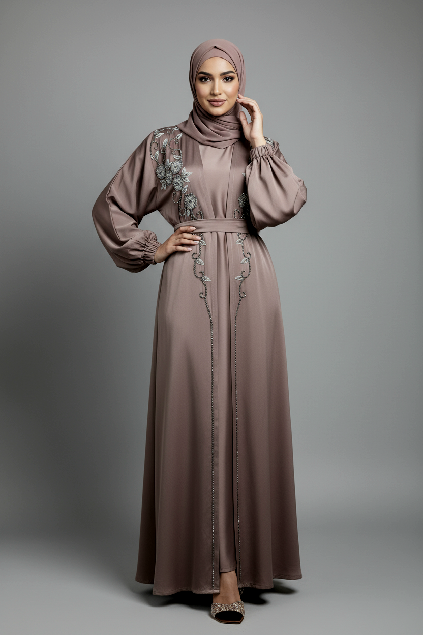 The Opulent Abaya in Mink
