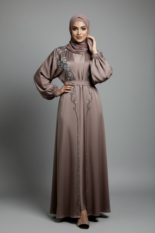 The Opulent Abaya in Mink