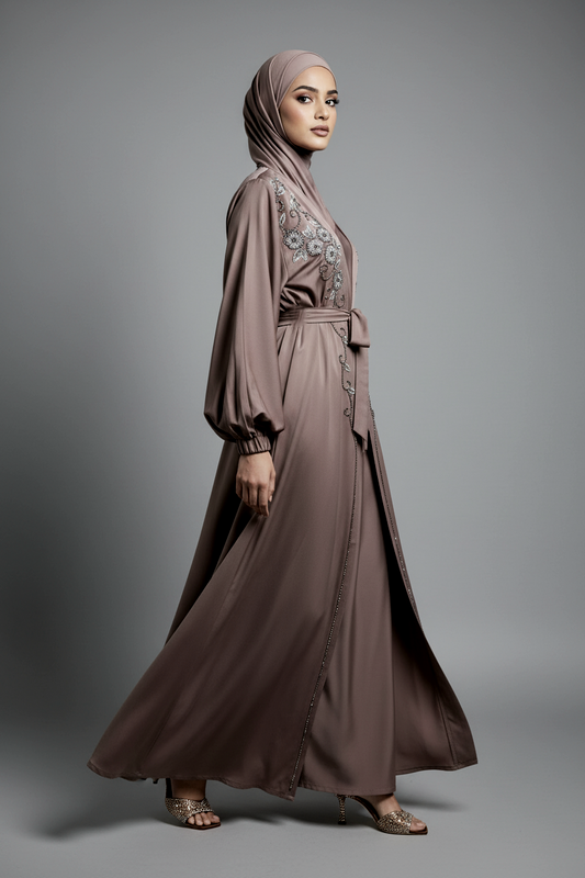 The Opulent Abaya in Mink
