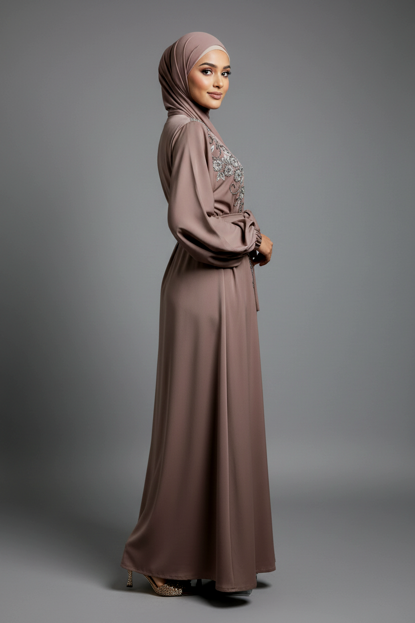 The Opulent Abaya in Mink