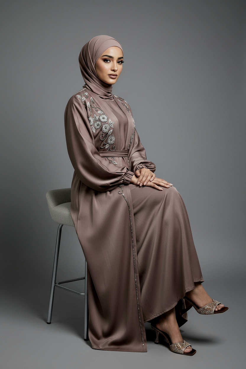 The Opulent Abaya in Mink
