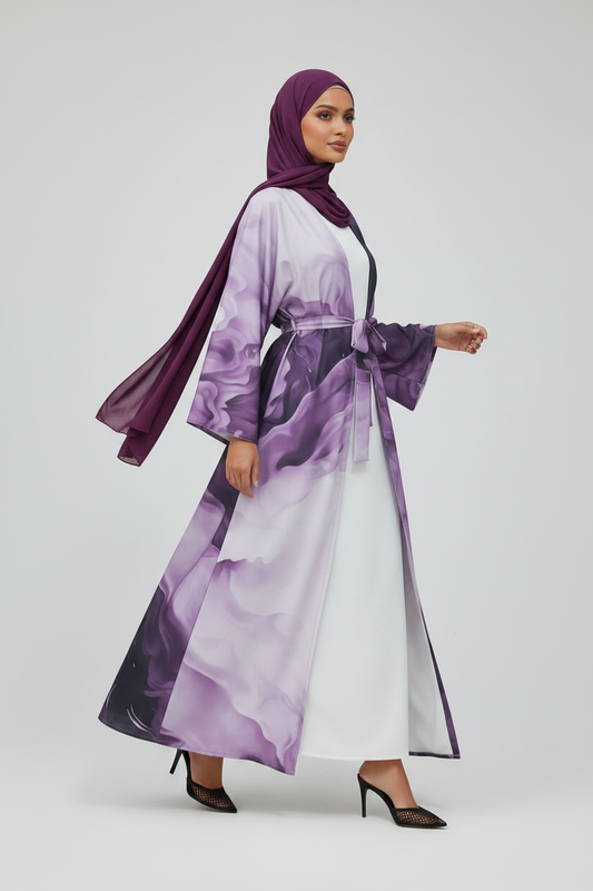 The Watercolour Peony Abaya