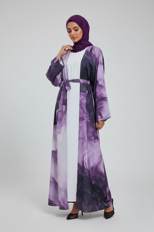 The Watercolour Peony Abaya