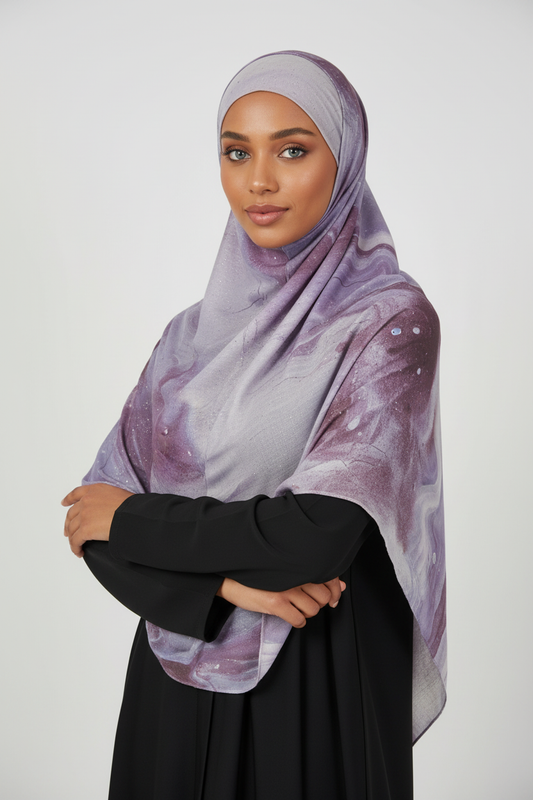 Purple Marble Hijab