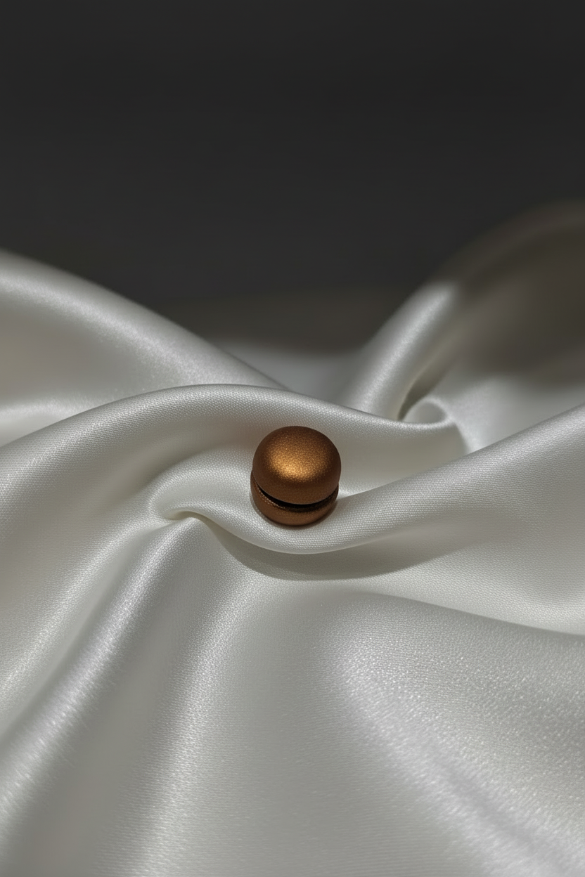 Rich Copper Round Magnet - Draped Satin Dark Backdrop