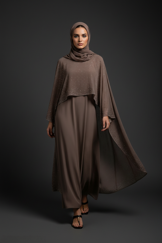The Mocha Signature Cape Abaya