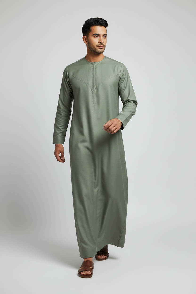 Emirati Sage Premium Cotton Thobe