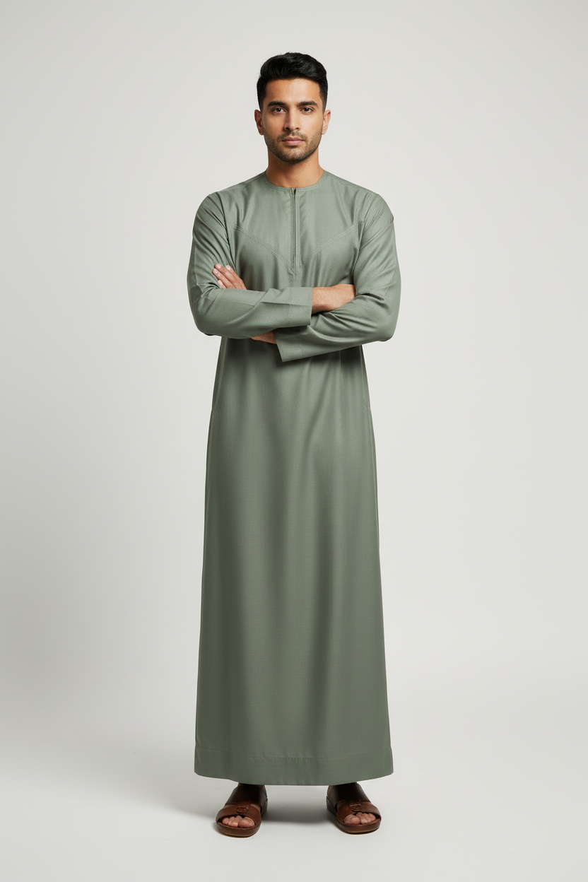 Emirati Sage Premium Cotton Thobe