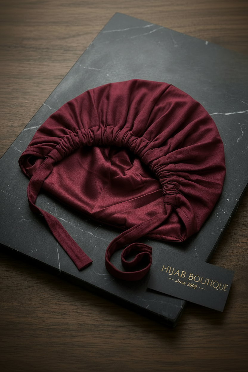 Satin Lined Bonnet - Burgundy