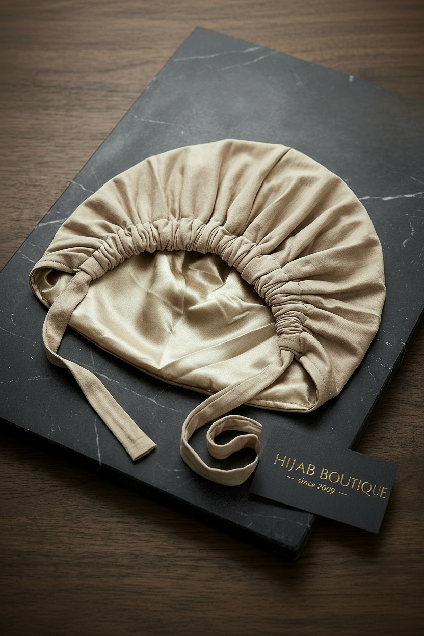 Satin Lined Bonnet - Champagne Cream