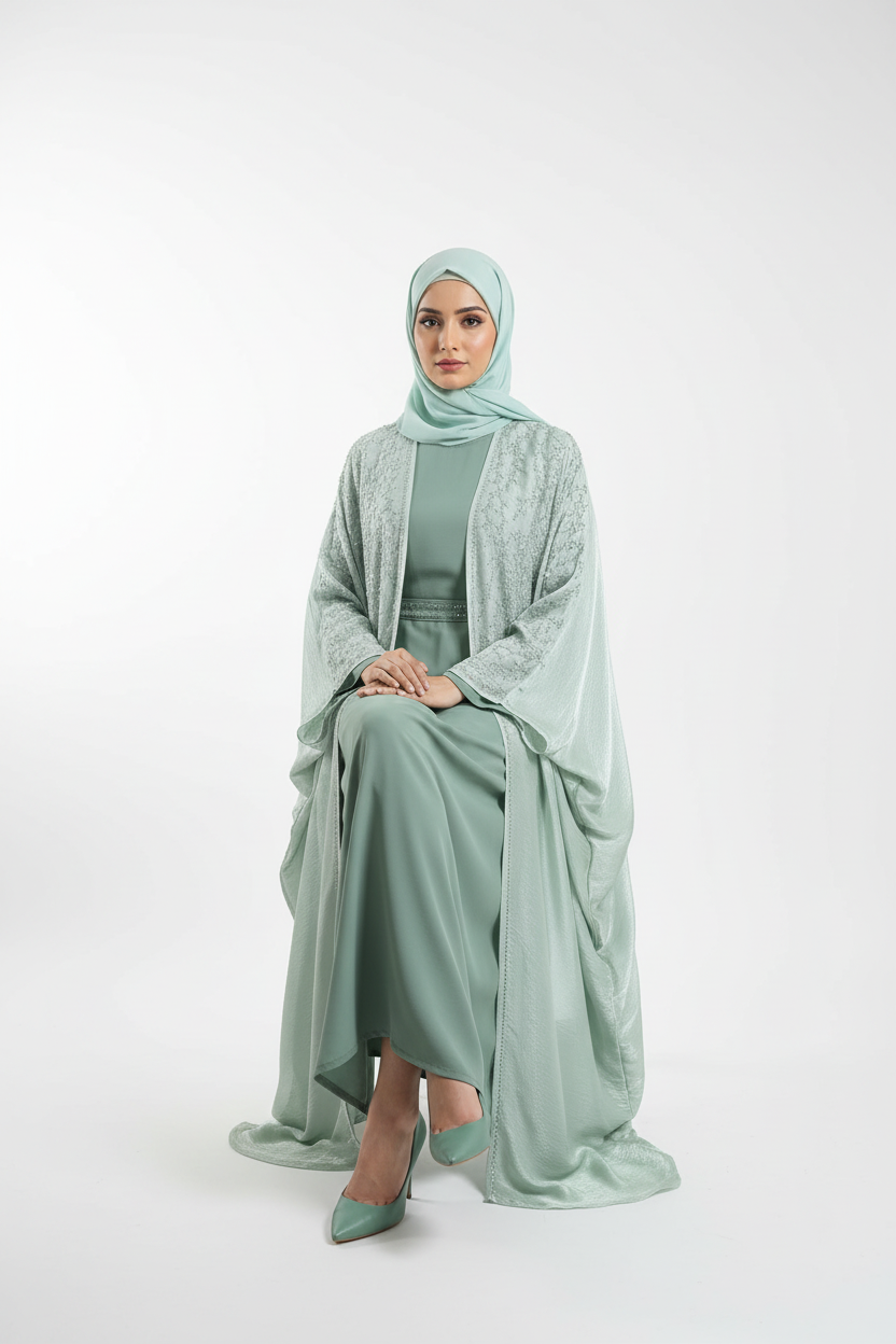 Serenity Dusty Sage Abaya