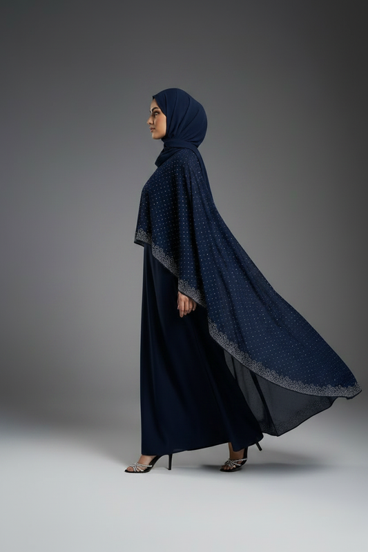 Midnight Navy Signature Cape Abaya