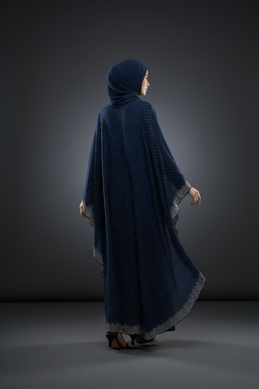 Midnight Navy Signature Cape Abaya