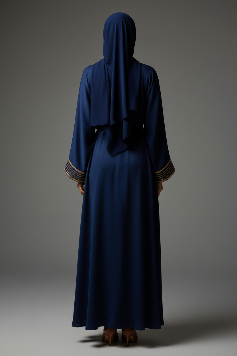 Regal Navy Crystal Abaya