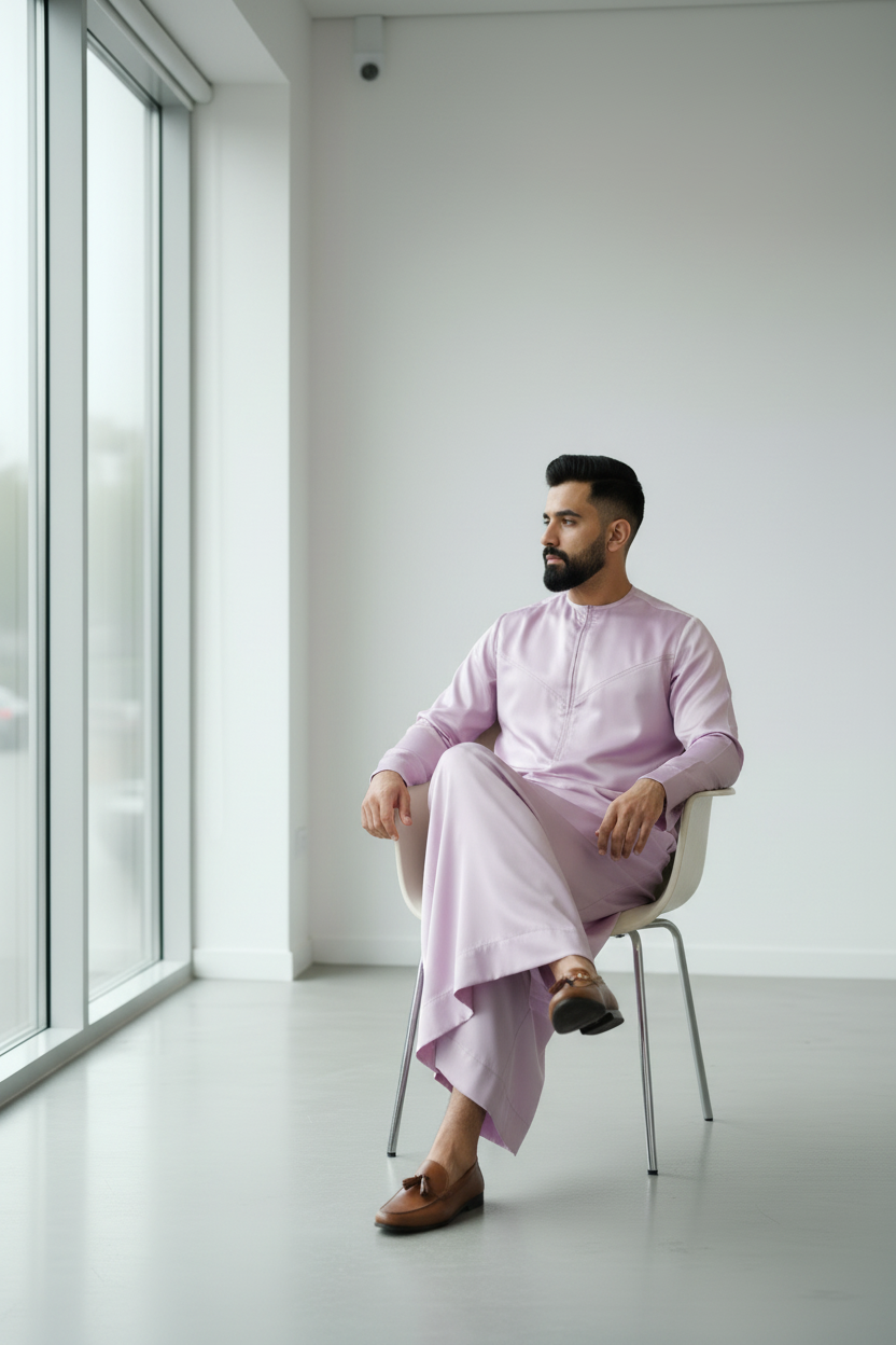 ثوب إماراتي بلون اللافندر