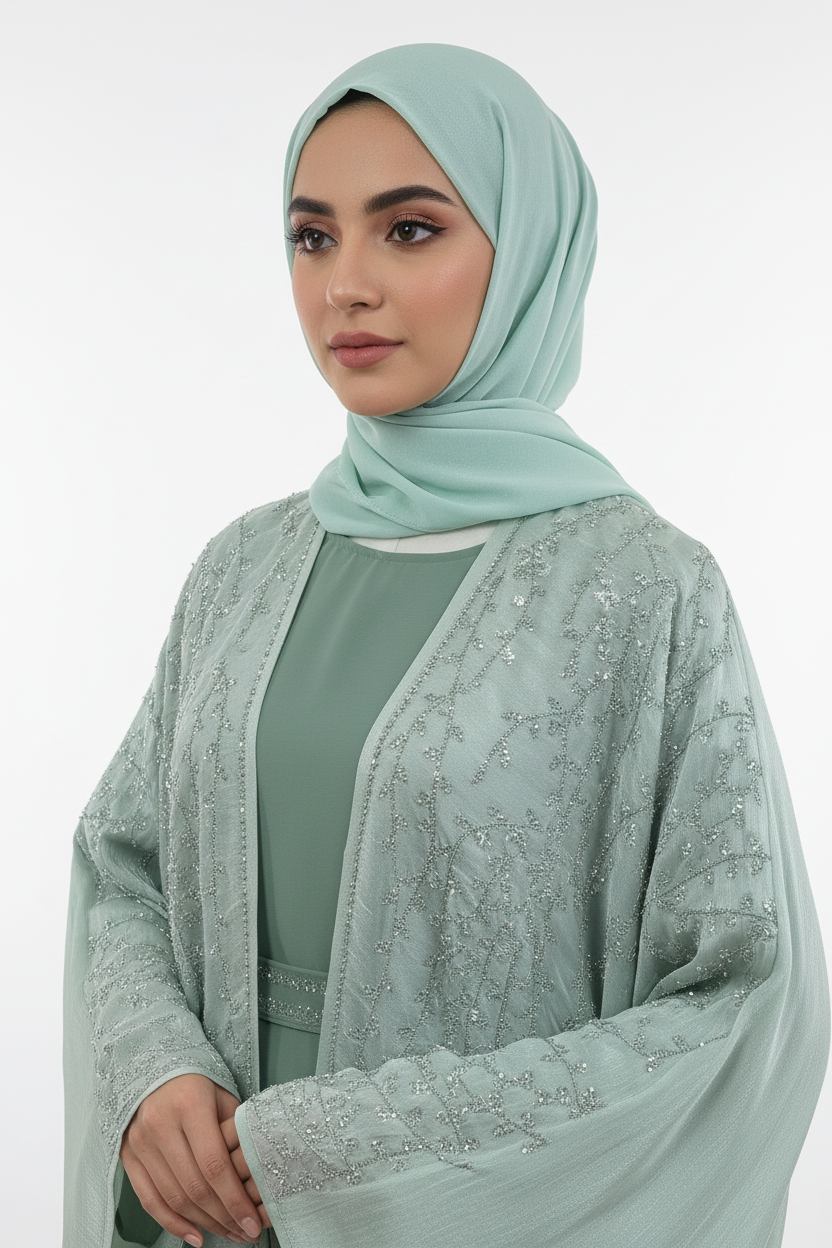 Serenity Dusty Sage Abaya
