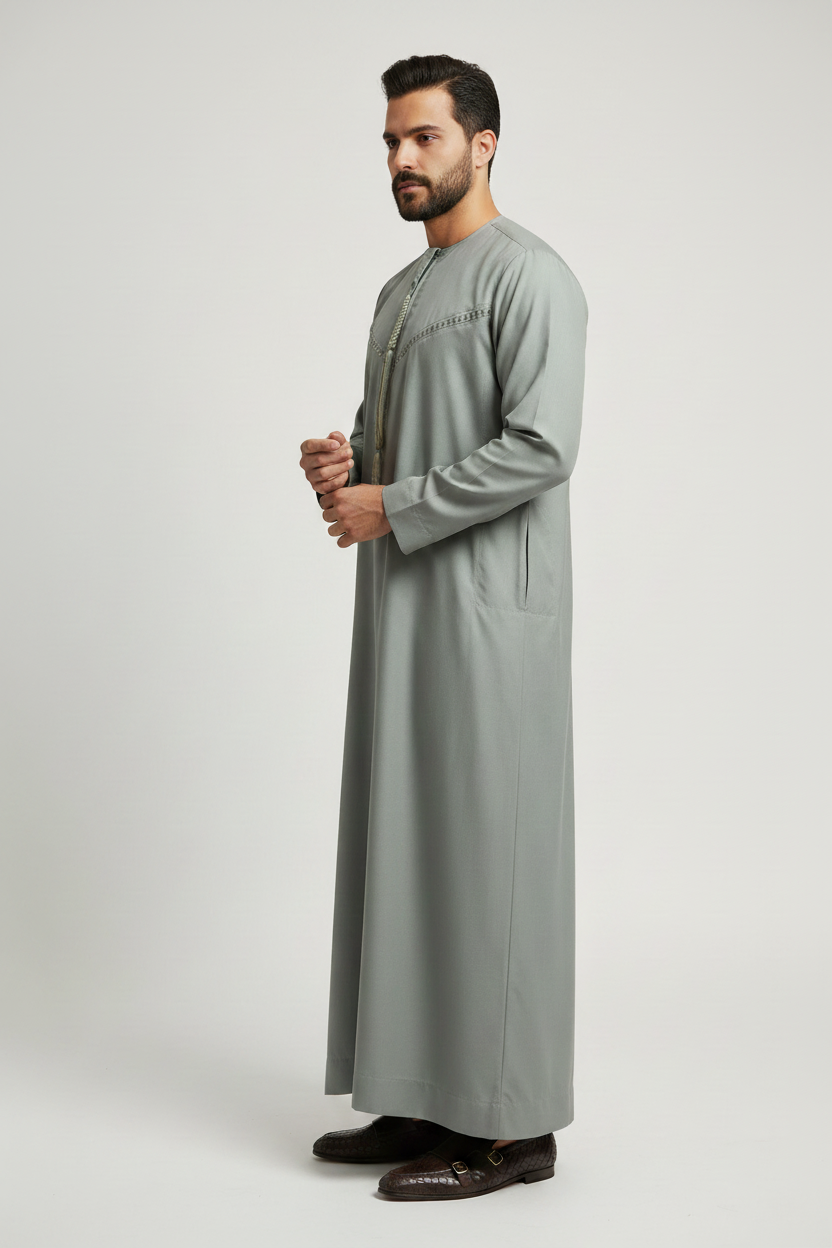 Emirati Dusty Sage Thobe - Classic Edition