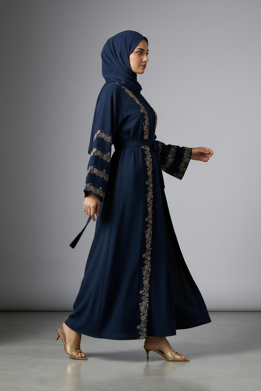 The Indigo Rose Abaya