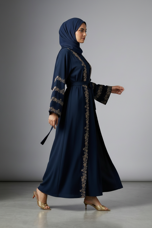 The Indigo Rose Abaya